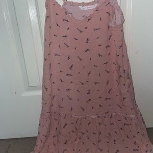 Pale Pink Lavender Print Dress